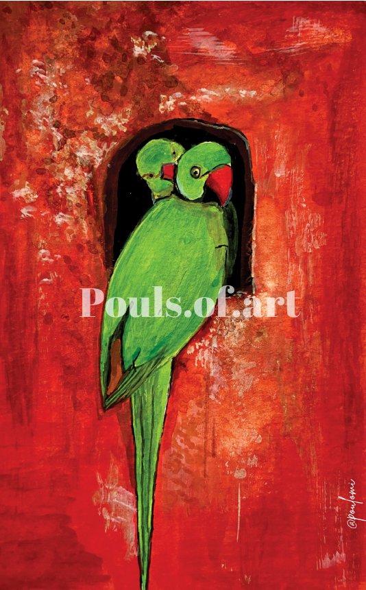 Diabolical parrots Art Print - Pouls.of.art